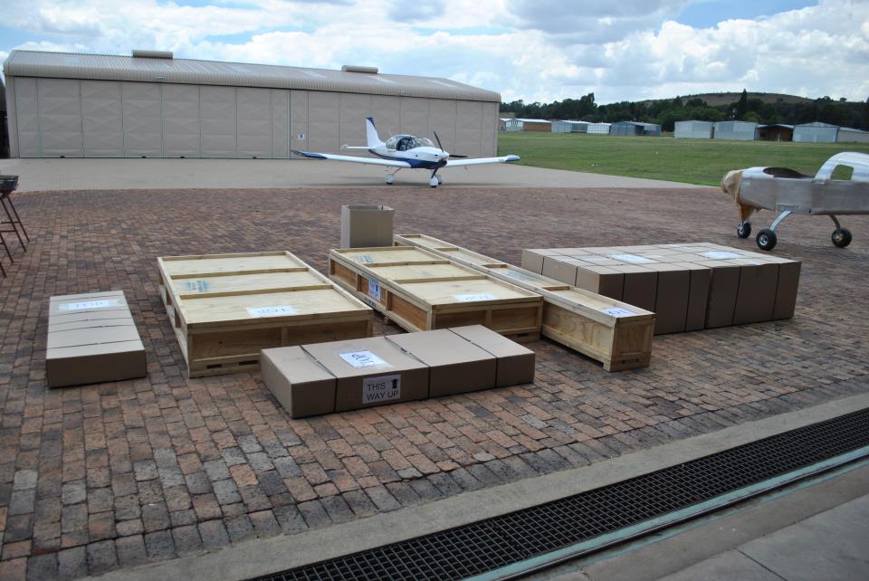 All these boxes! Airplane Factory Kits.