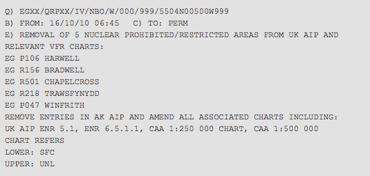 Nuclear notam