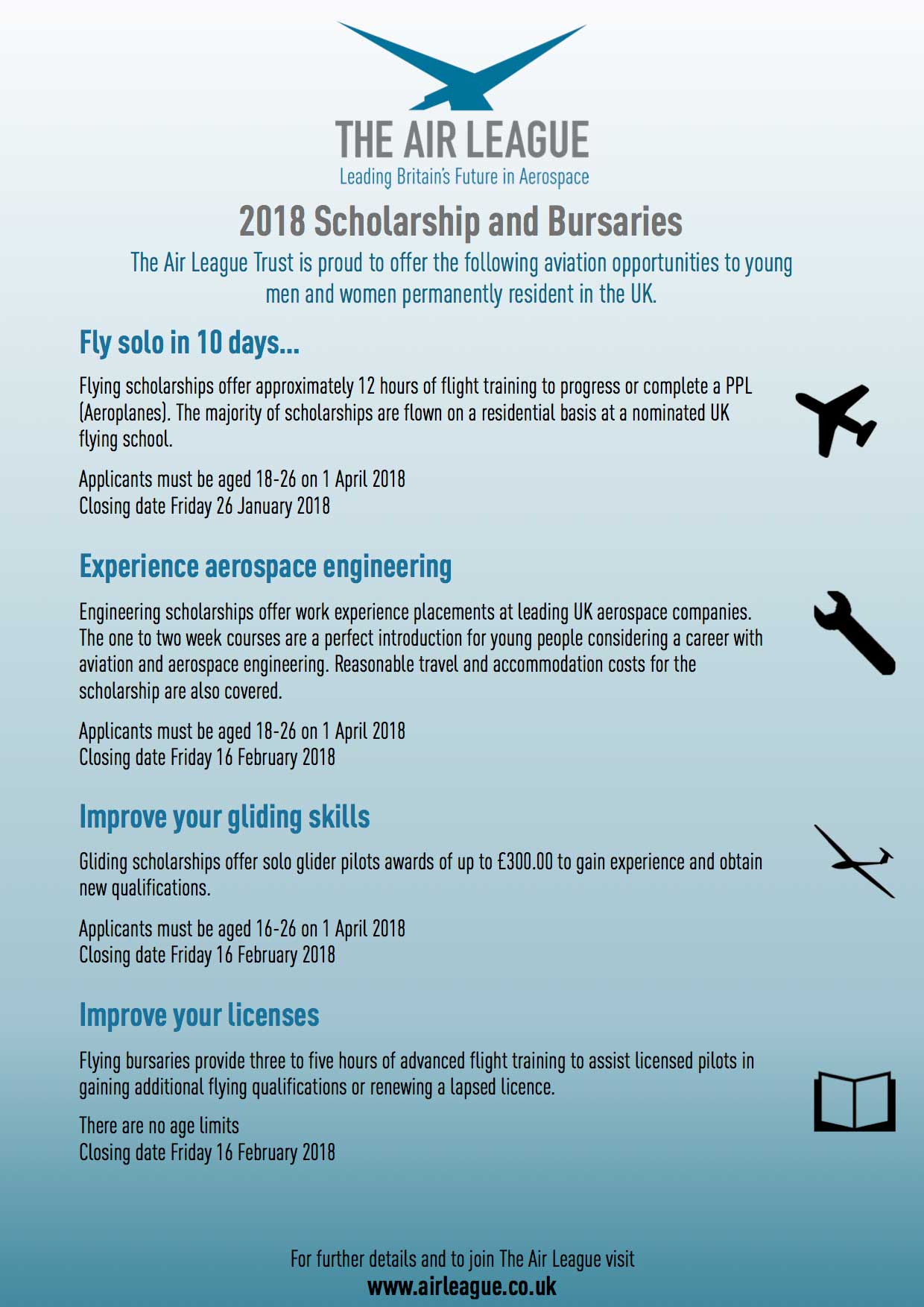 Air League flying scholarships