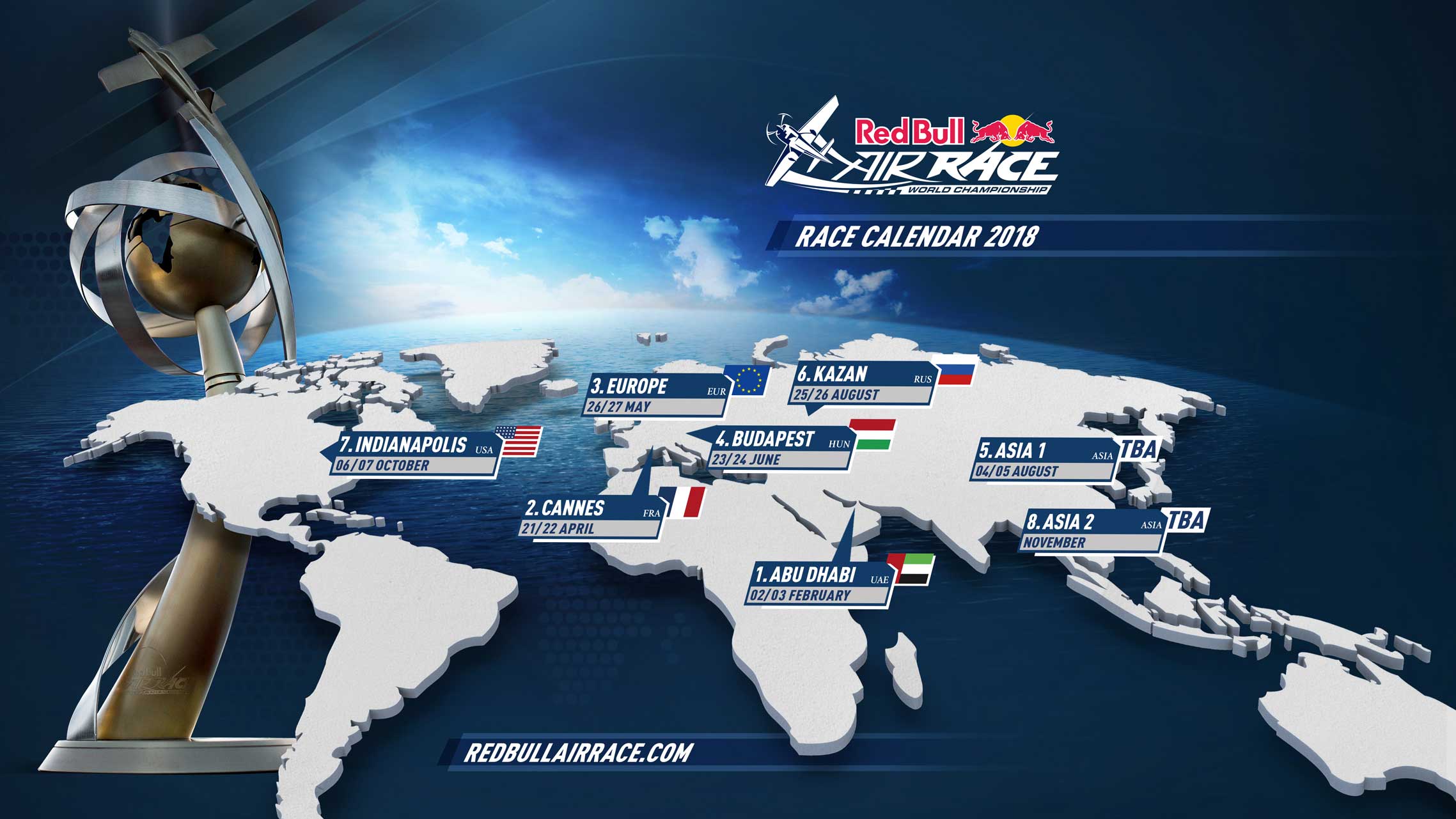 Red Bull Air Race 2018 calendar