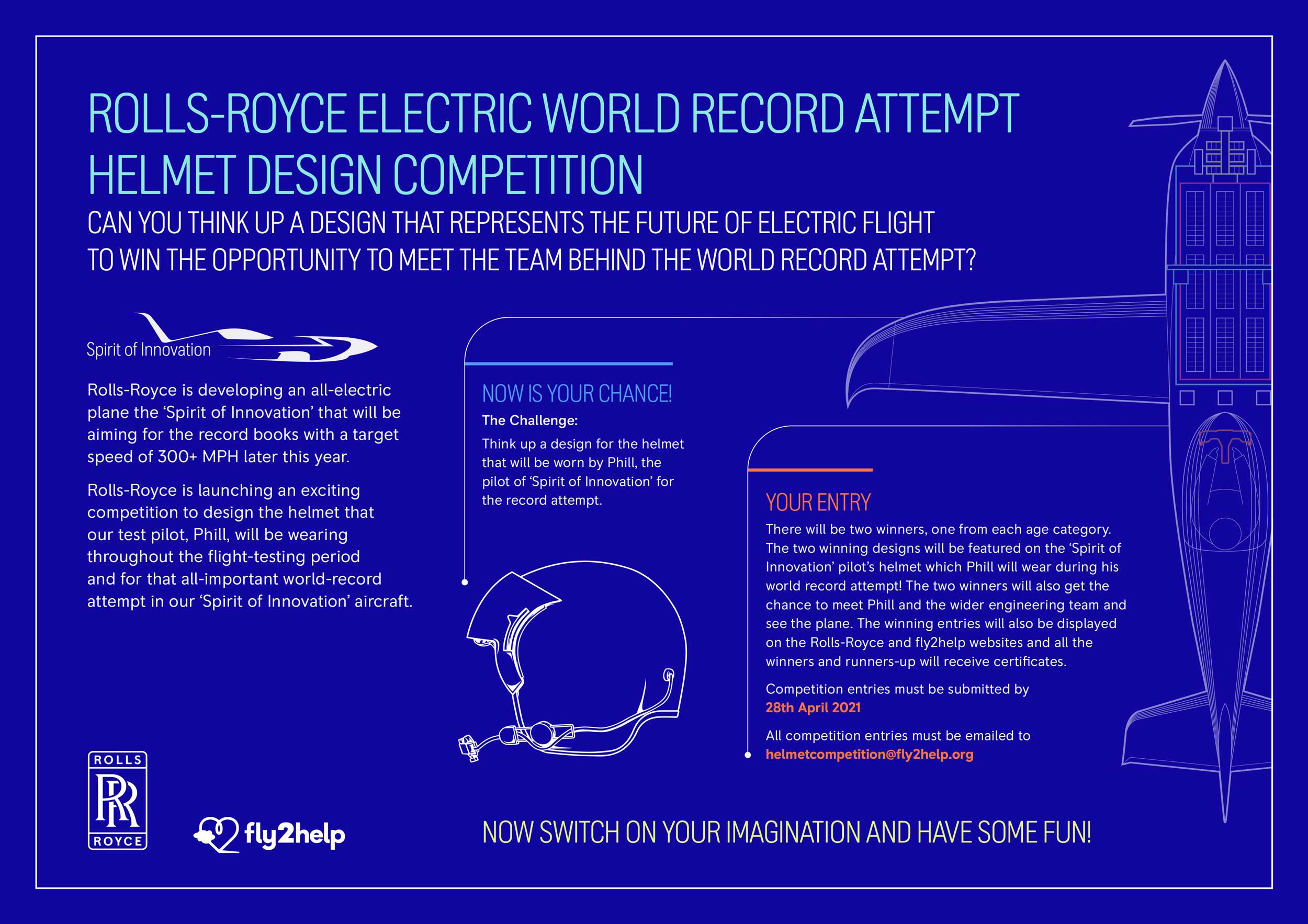 Design POD's helmet for the Rolls-Royce electric aircraft speed record bid