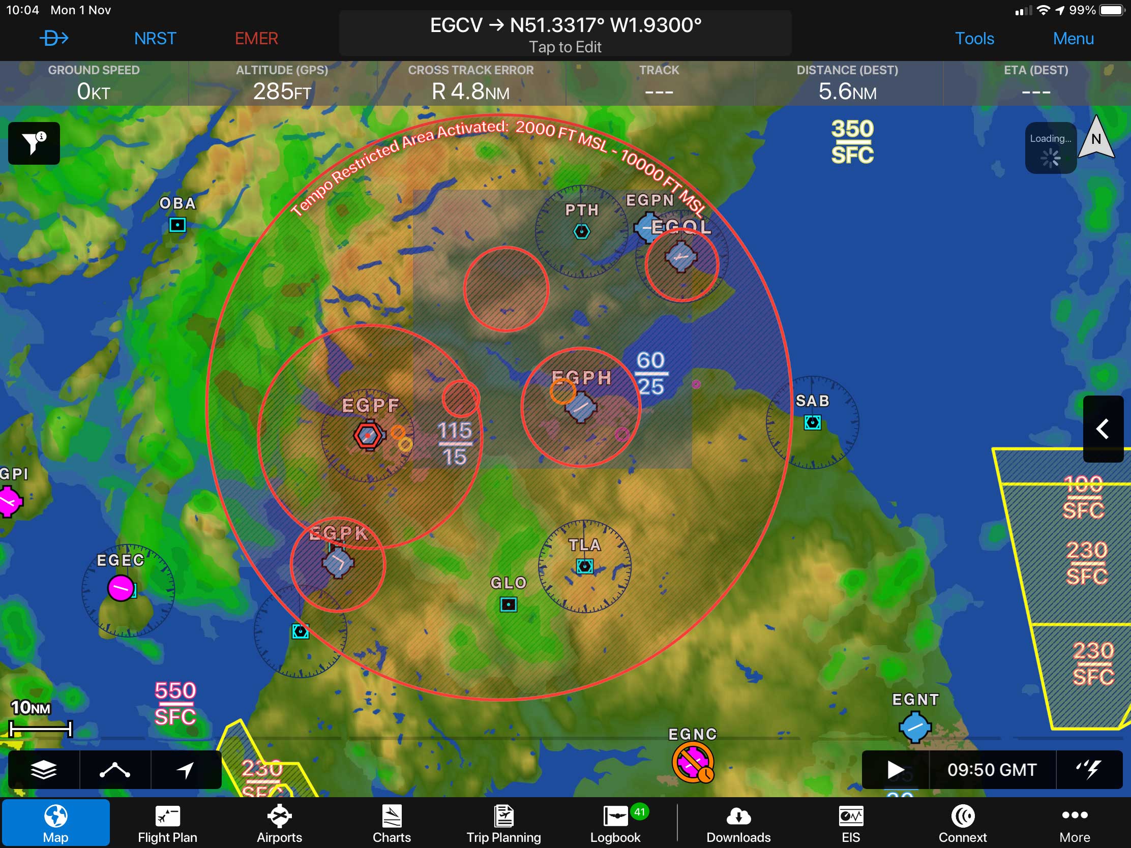 Garmin COP26 airspace